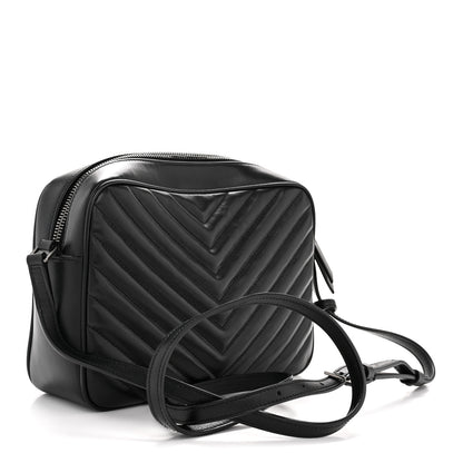 Saint Laurent Calfskin Matelasse Monogram Lou Camera Bag Black 3 of 12