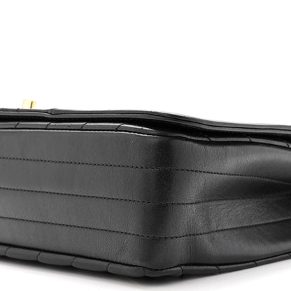 Chanel Calfskin Chevron Quilted Medium Statement Flap Black 10 of 10