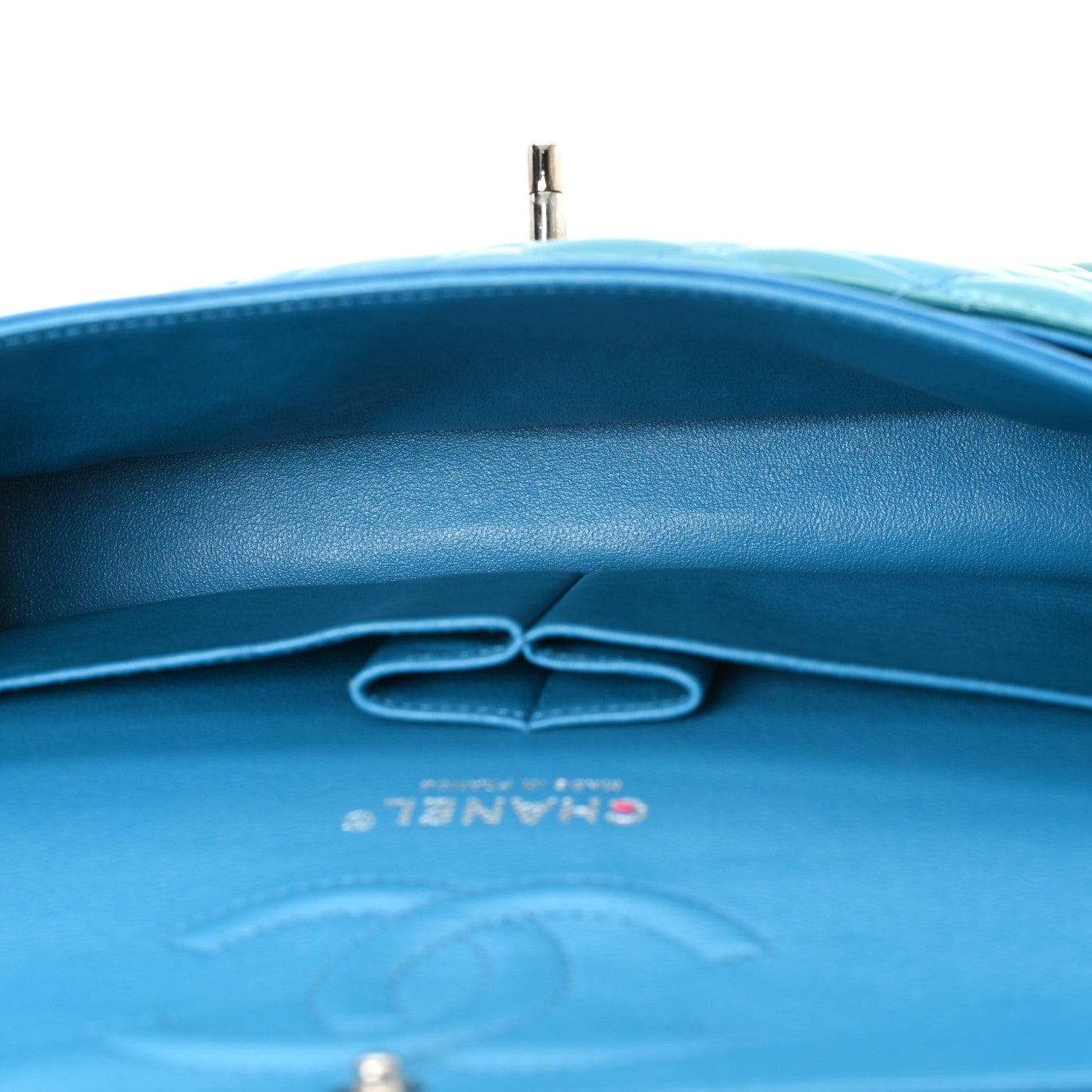 Chanel Patent Quilted Medium Double Flap Turquoise 5 of 10