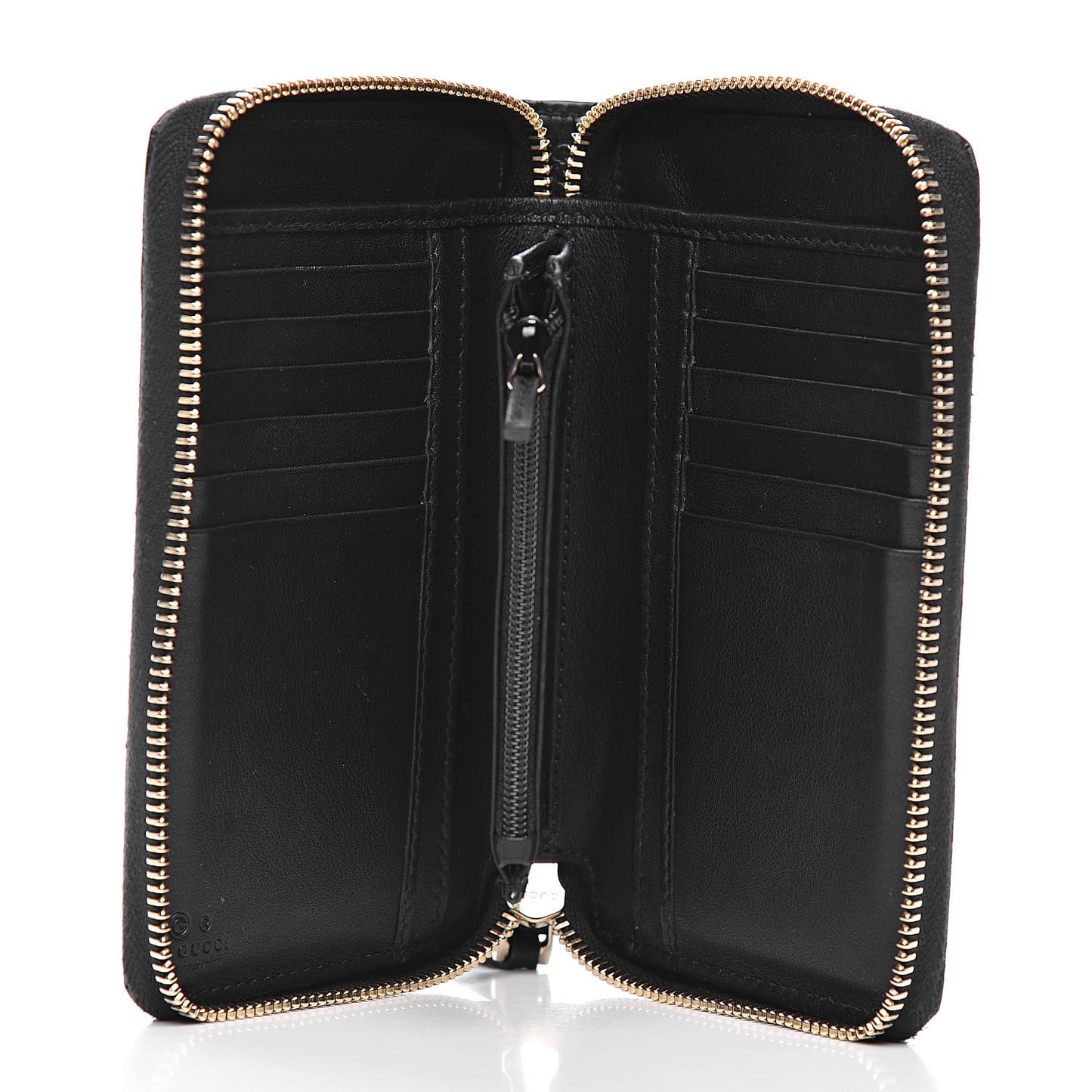 Soft Microguccissima Zip Around Organizer Wallet Black