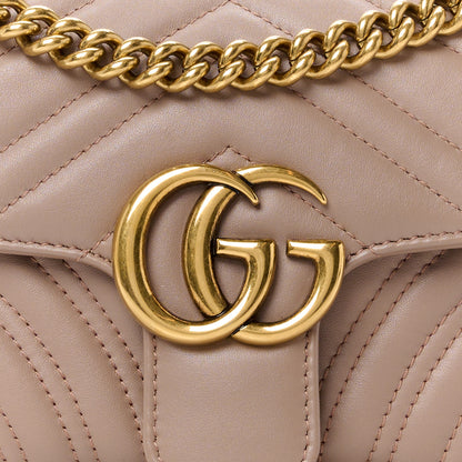 Gucci Calfskin Matelasse Mini GG Marmont Shoulder Bag Porcelain Rose 9 of 11