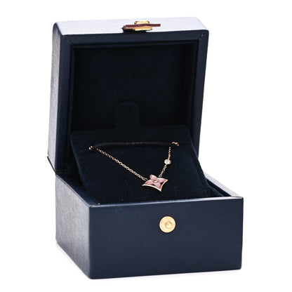 Louis Vuitton 18K Pink Gold Diamond Pink Mother of Pearl Color Blossom BB Star Pendant Necklace 5 of 5