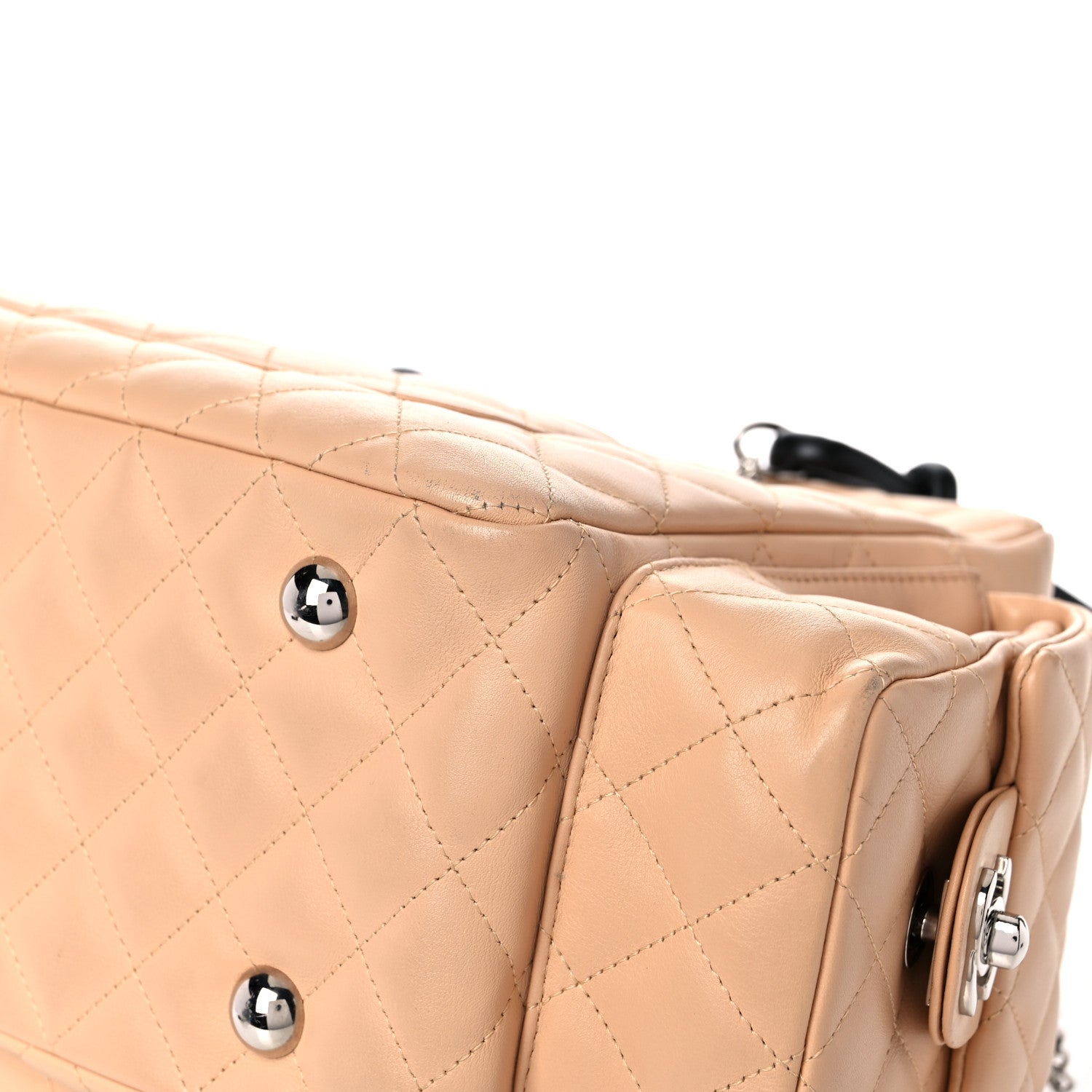Chanel Calfskin Quilted Large Cambon Multipocket Reporter Beige Black 11 of 19