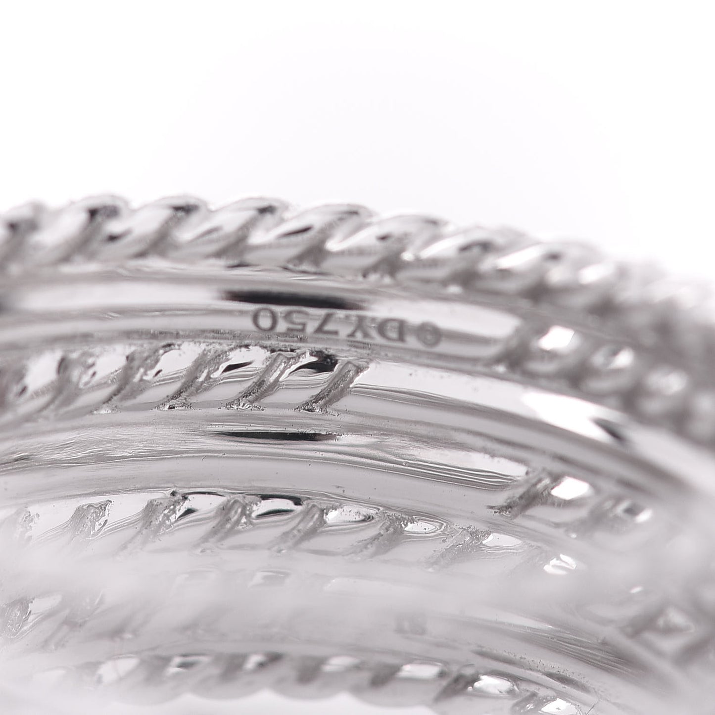 18K White Gold Diamond 11mm Wide Crossover Ring 52 6