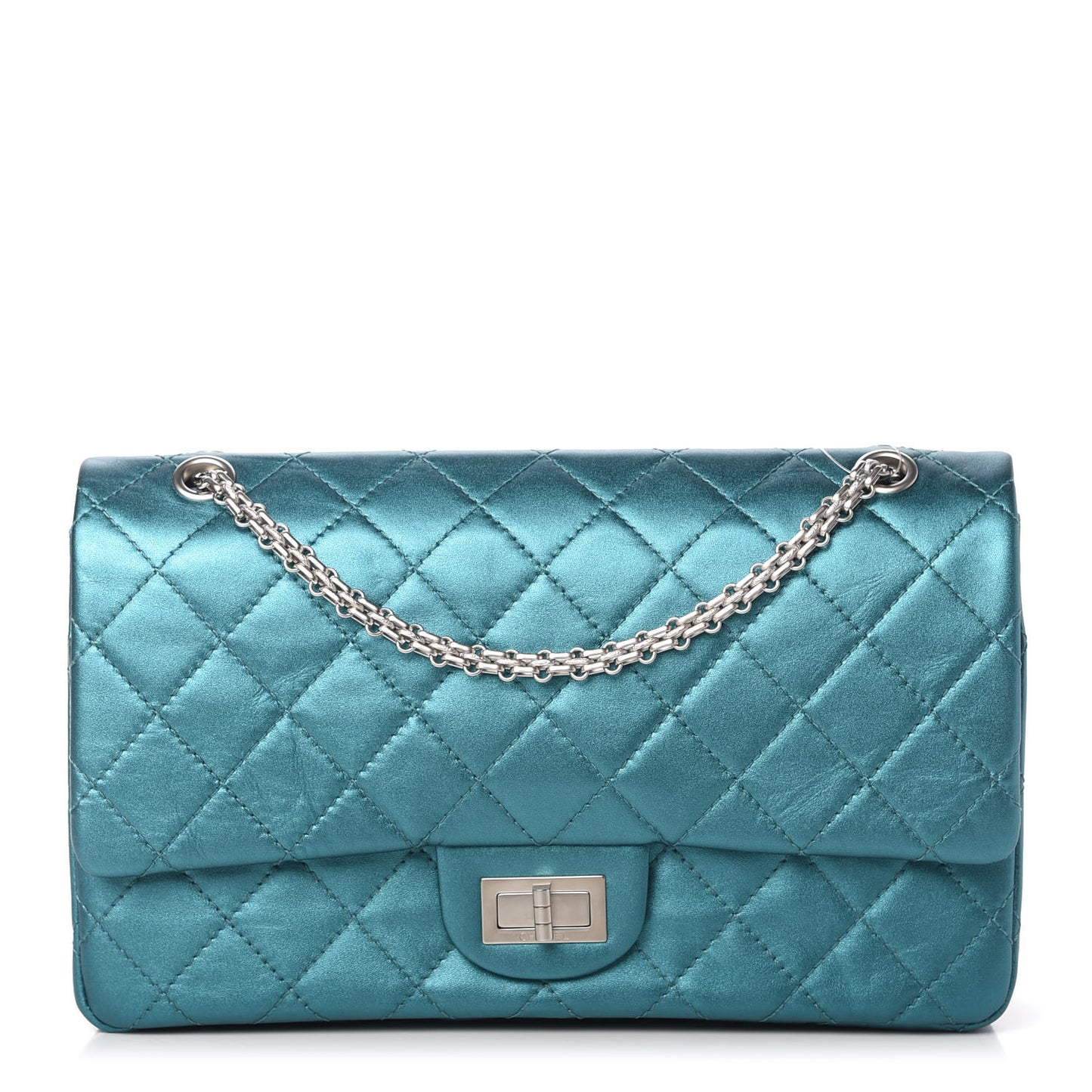 Metallic Calfskin Quilted 2.55 Reissue 226 Flap Turquoise
