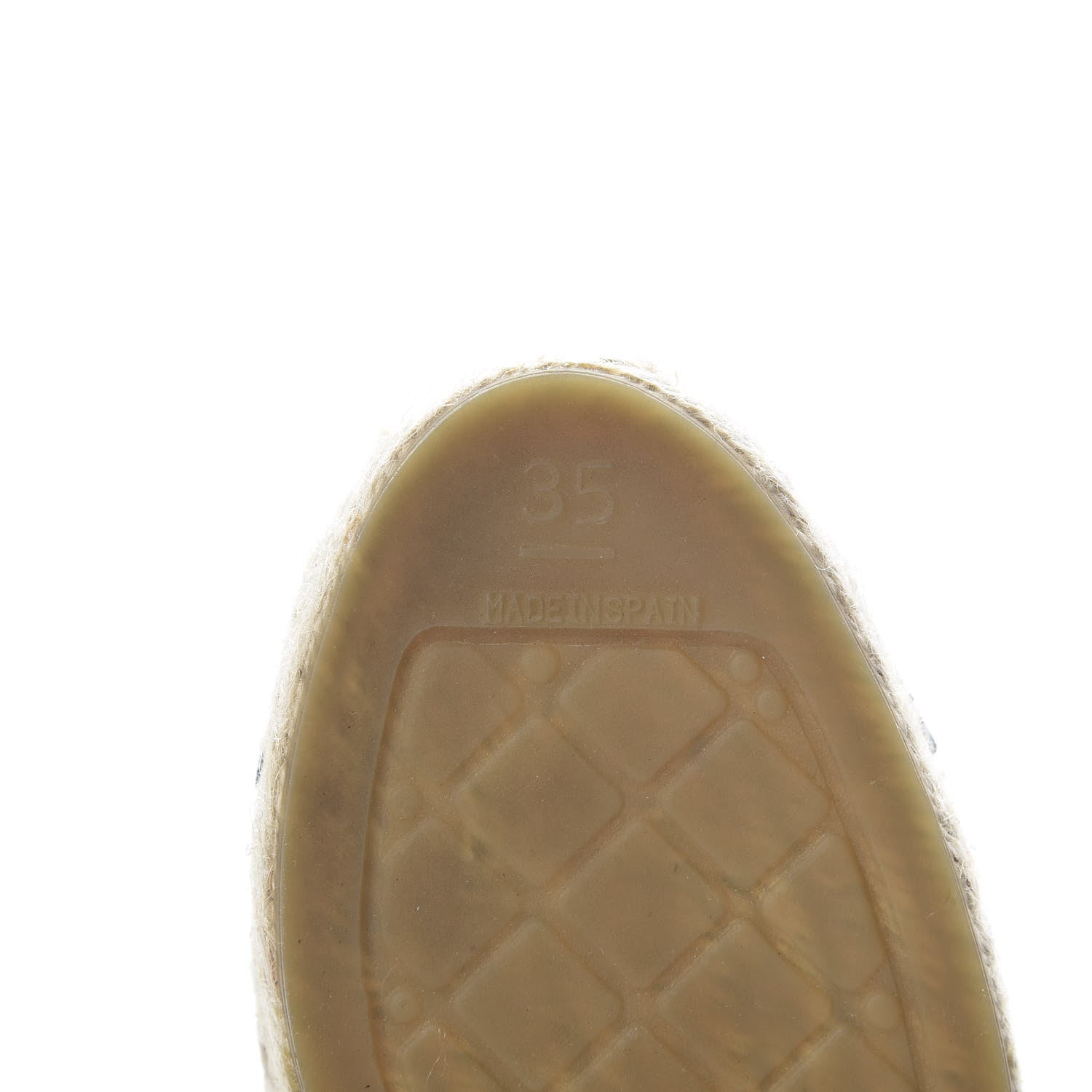 Chanel Lambskin Grosgrain Quilted CC Chain Espadrille Mules 35 Beige Black 6 of 12