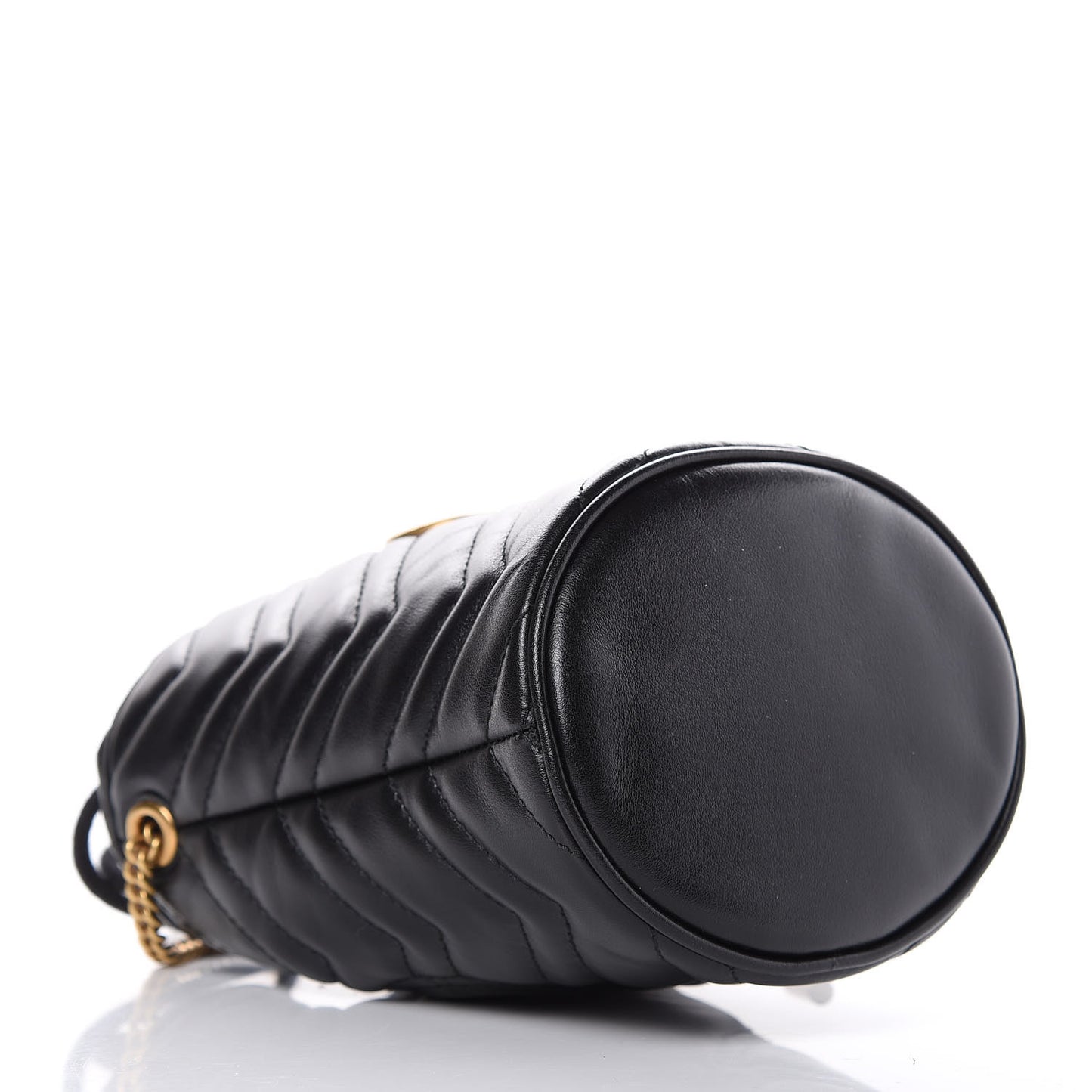 Calfskin Matelasse Mini GG Marmont 2.0 Bucket Bag Black