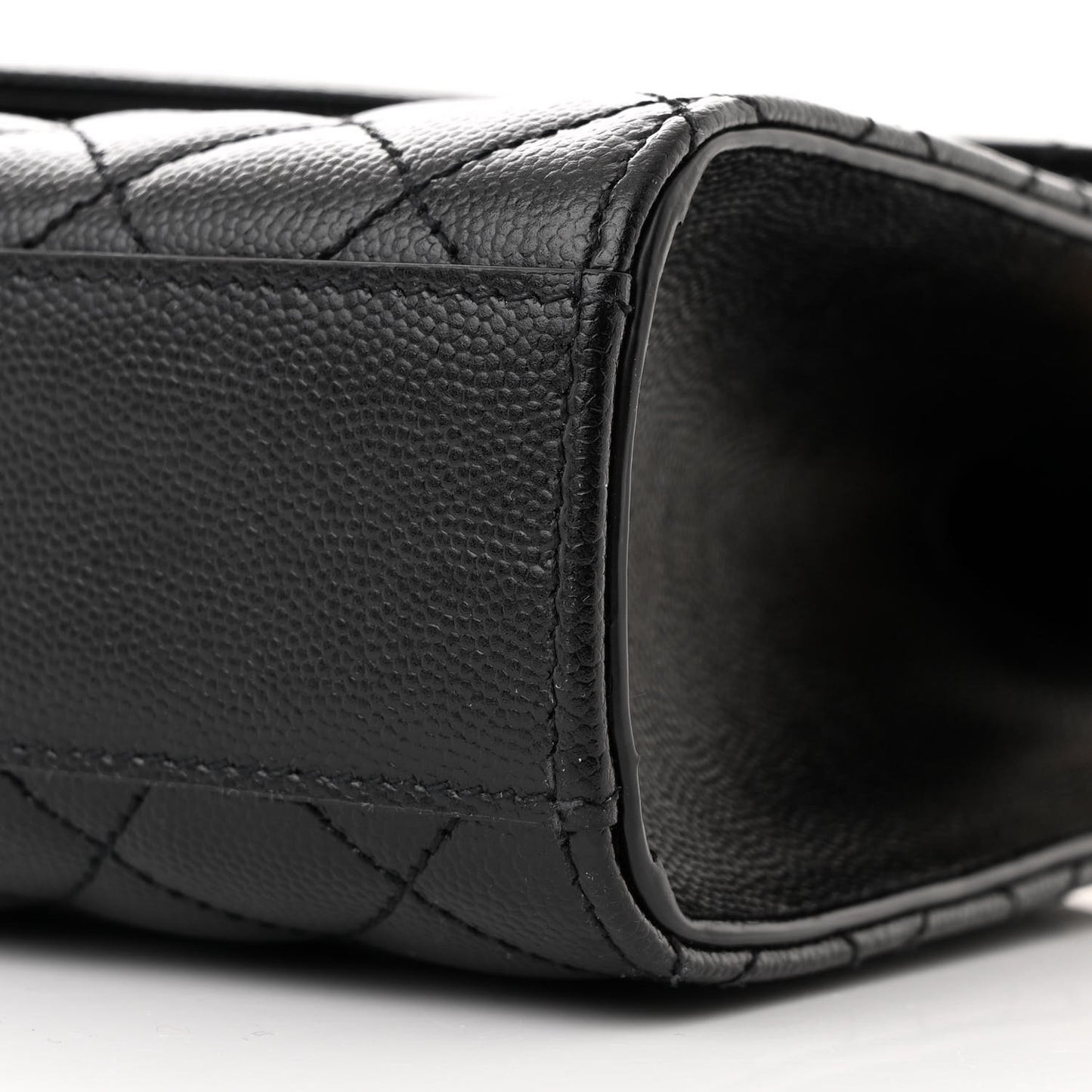 Grain De Poudre Textured Mixed Matelasse Triquilt Medium Monogram Satchel Black