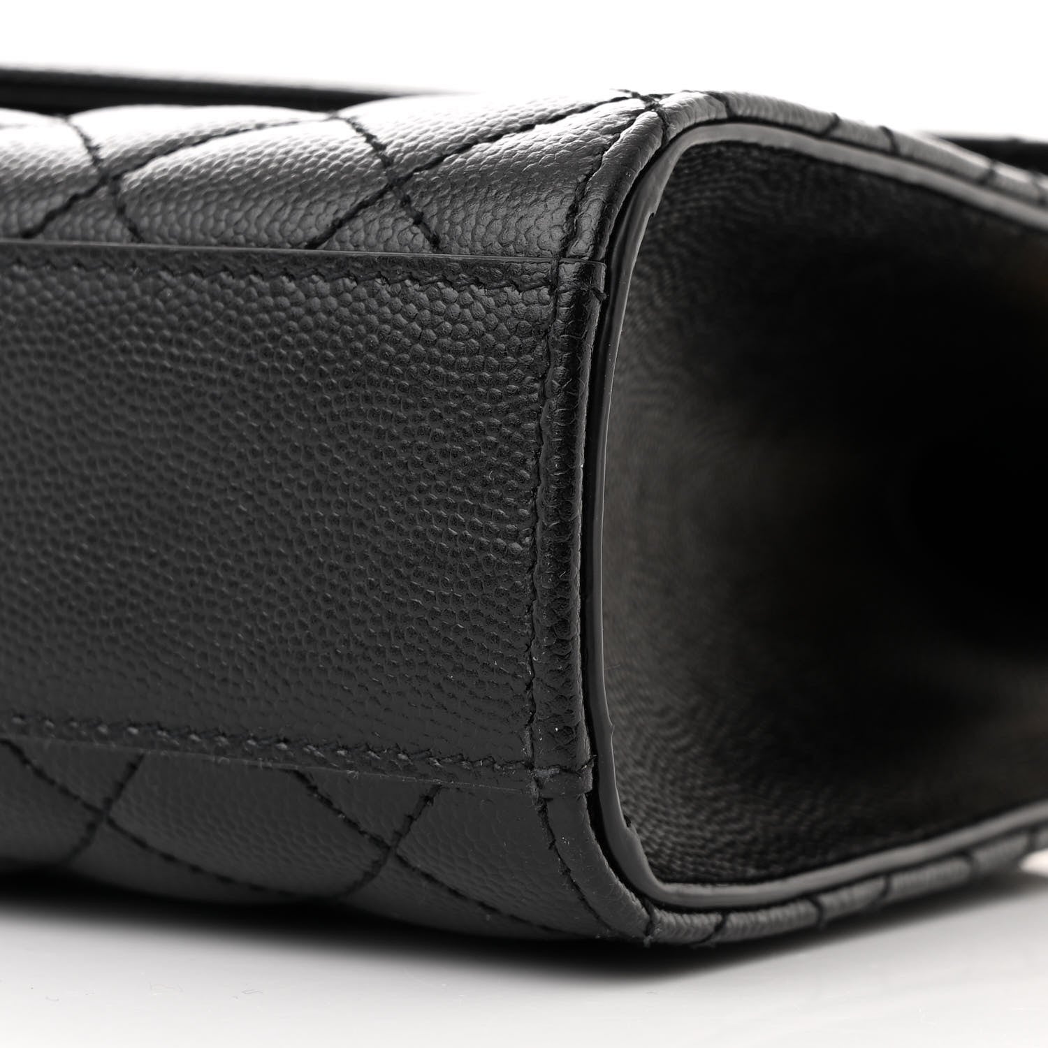 Saint Laurent Grain De Poudre Textured Mixed Matelasse Triquilt Medium Monogram Satchel Black 10 of 10