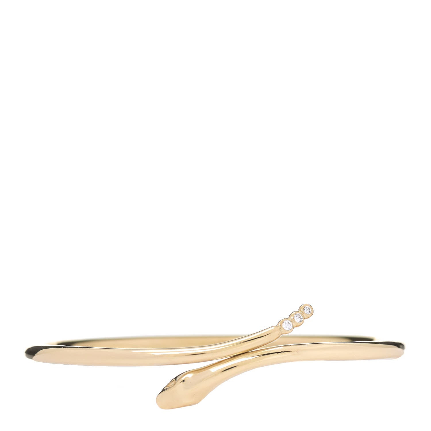 Tiffany 18K Yellow Gold Diamond Elsa Peretti Snake Bangle Bracelet 1 of 3