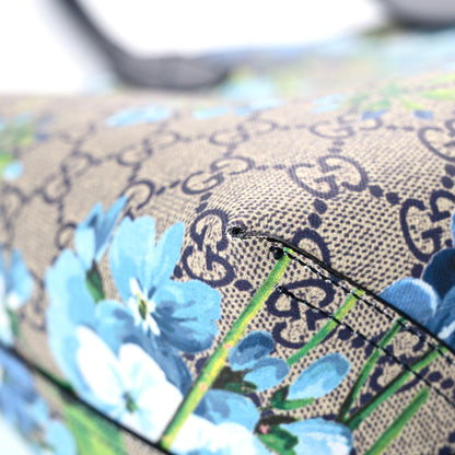 Gucci GG Supreme Monogram Blooms Medium Reversible Tote Beige Blue Navy 12 of 20