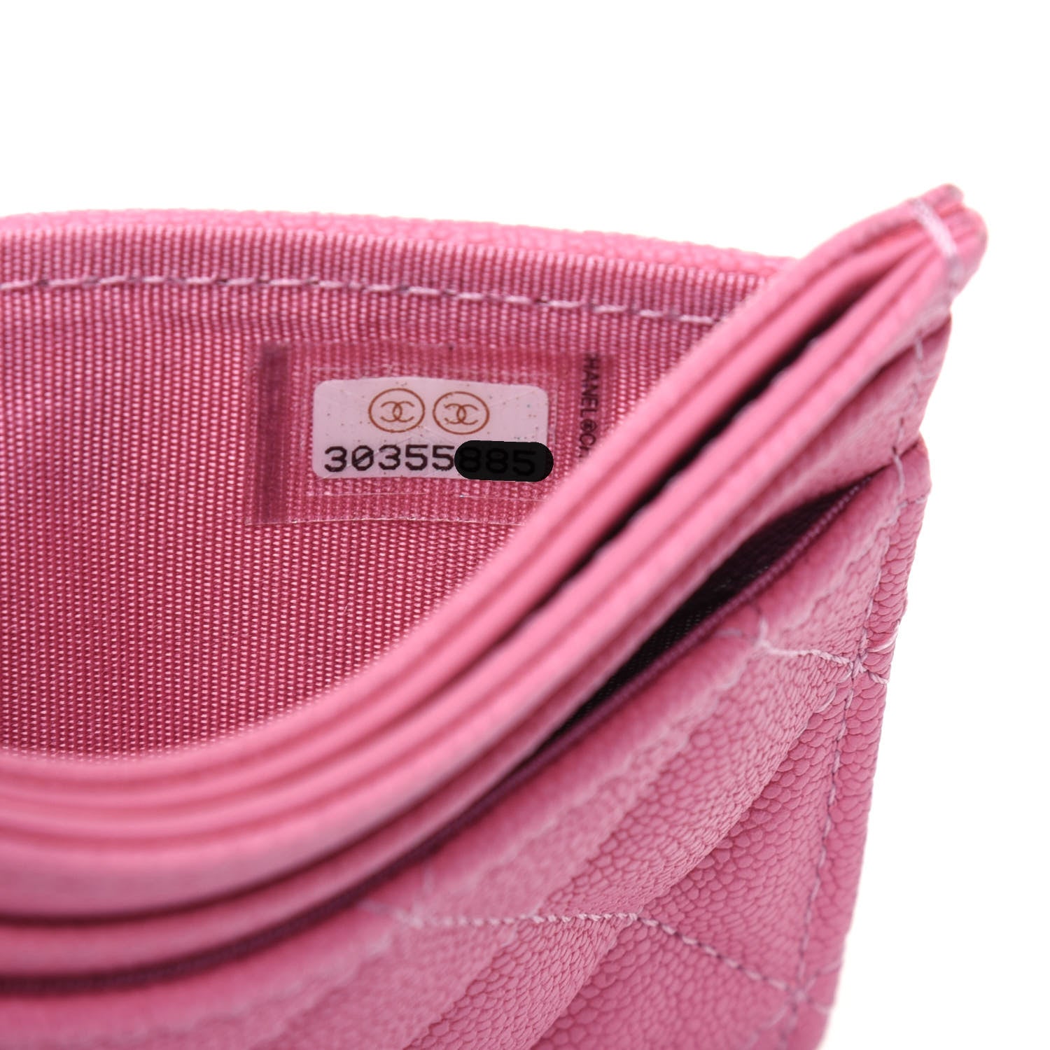Chanel Caviar Quilted Boy Card Holder Pink 8 of 12