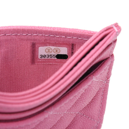 Chanel Caviar Quilted Boy Card Holder Pink 8 of 12