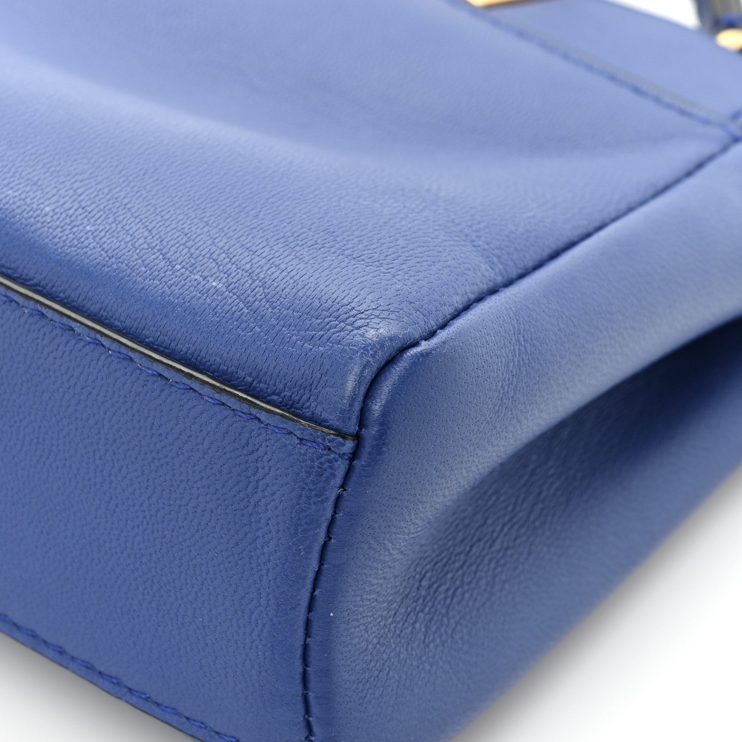 Fendi Shiny Nappa Micro Peekaboo Iconic Satchel Bluette 13 of 16