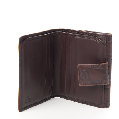 Gucci Guccissima Metal Bar French Flap Wallet Dark Chocolate 4 of 10