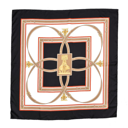 Burberry Silk Two Lovers Belt Print Scarf Black 1 of 5