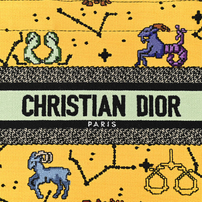 Christian Dior Canvas Embroidered Small Pixel Zodiac Book Tote Yellow Multicolor 8 of 10