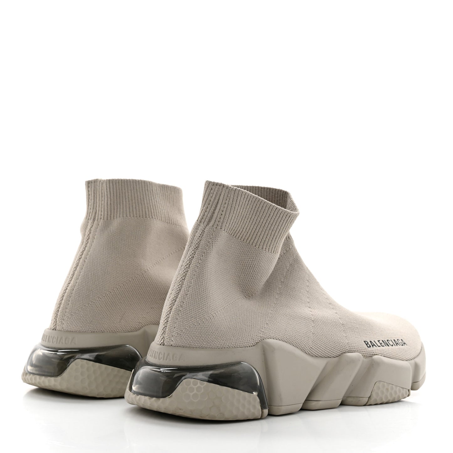 Technical 3D Recycled Knit Clear Sole Womens Speed Sneakers 36 Light Brown