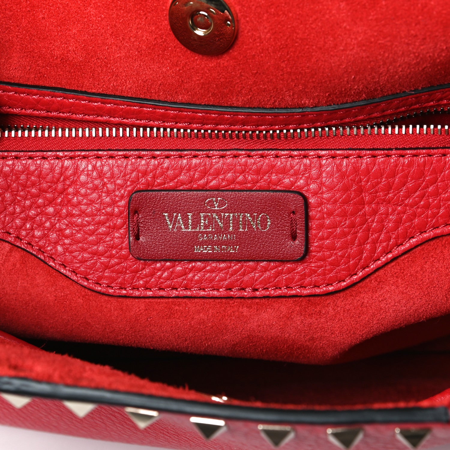 Valentino Garavani Grained Calfskin Small Rockstud Shoulder Tote Rouge Pur 11 of 16