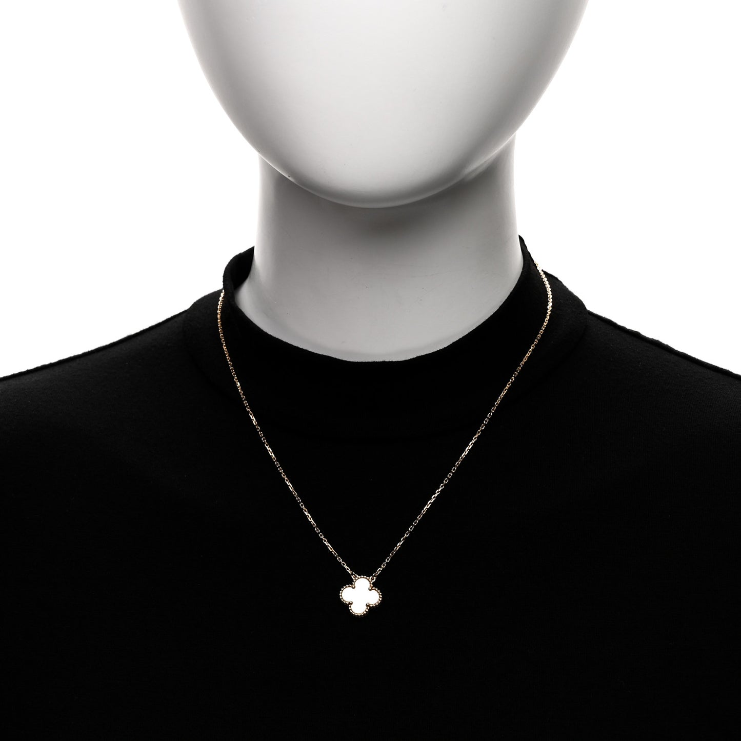 VAN CLEEF &amp; ARPELS 18K Yellow Gold Mother of Pearl Vintage Alhambra Pendant Necklace