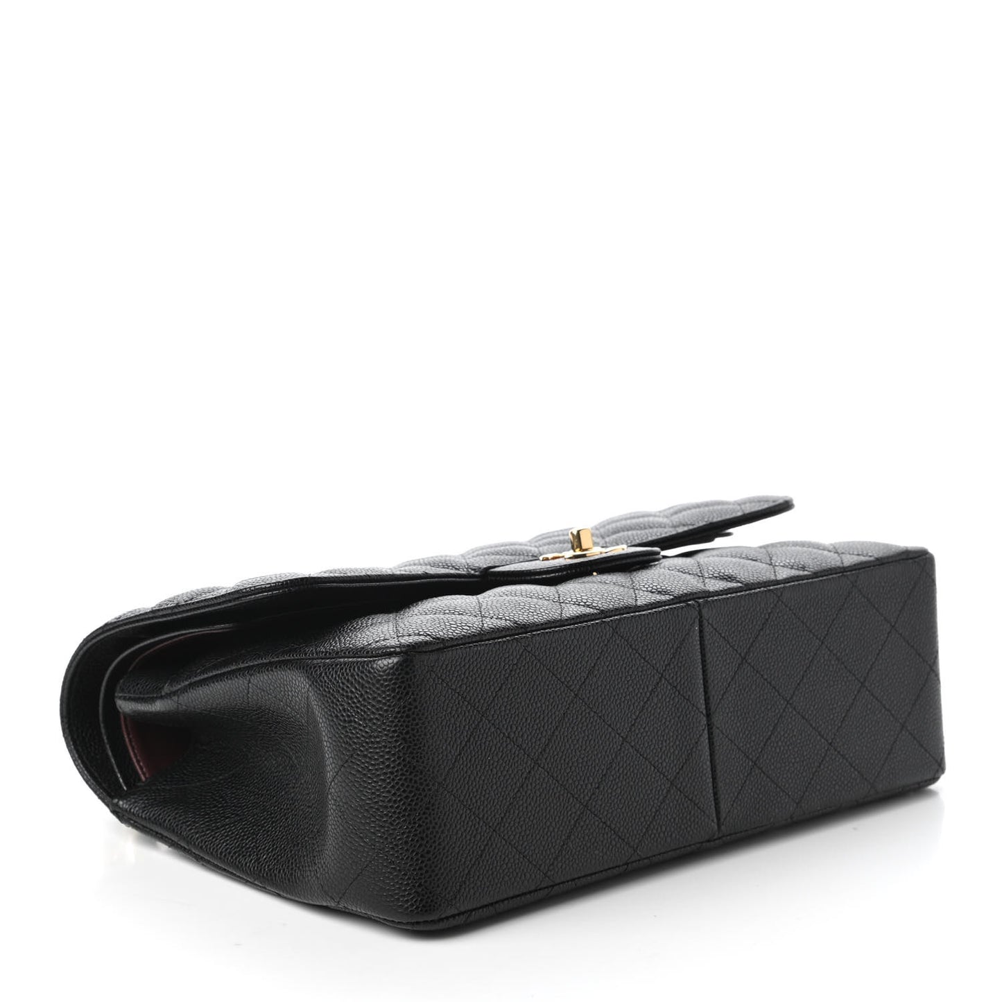 Caviar Quilted Jumbo Double Flap Black