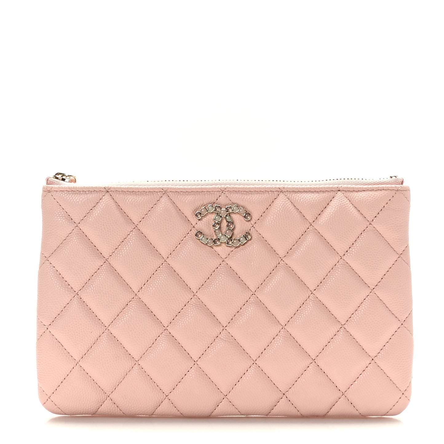 Caviar Quilted Coco Candy Small Cosmetic Case Pink
