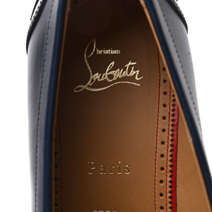 Christian Louboutin Calfskin Mens Monono Flat Loafers 41 Blue White 8 of 8