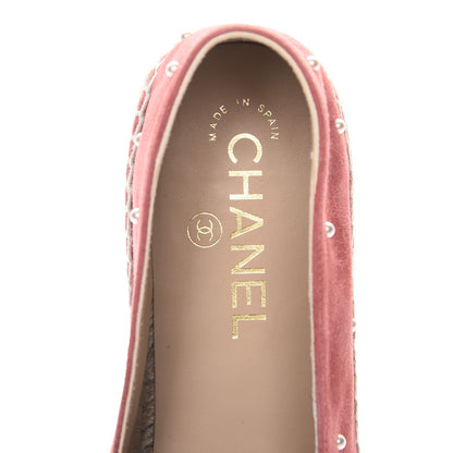 Chanel Suede Pearl CC Espadrilles 39 Pink 8 of 11