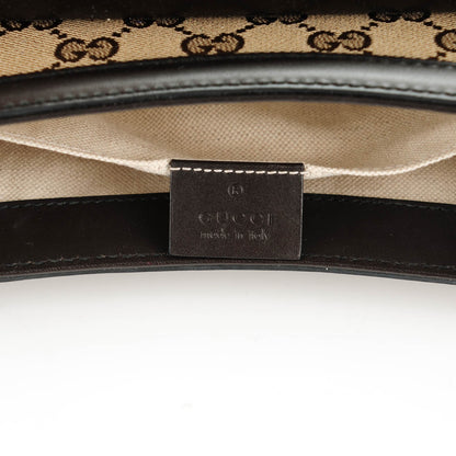 Gucci Monogram Margaux Calfskin Medium Emily Chain Shoulder Bag Beige Ebony Cocoa 6 of 7