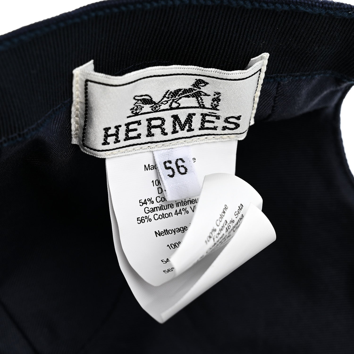 Hermes Cotton Canvas Sunshine Davis Cap 56 Marine 8 of 8
