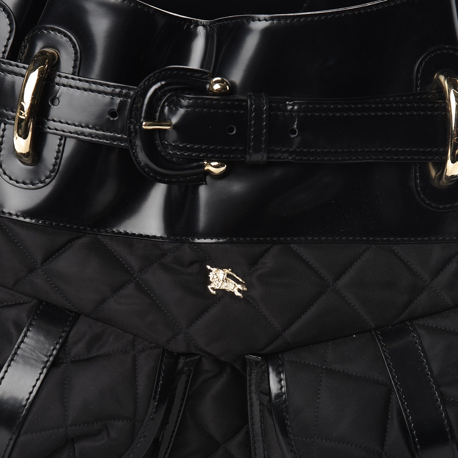 Burberry Calfskin Nylon Quilted Large Manor Tote Black 12 of 12