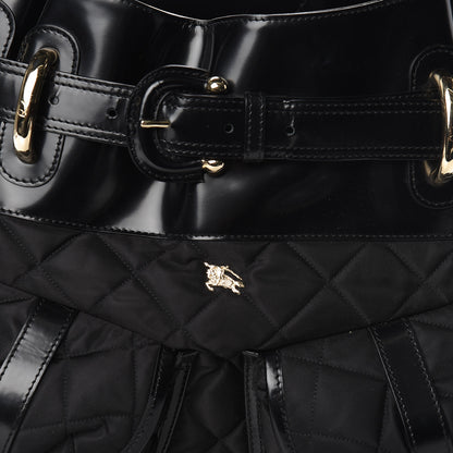 Burberry Calfskin Nylon Quilted Large Manor Tote Black 12 of 12