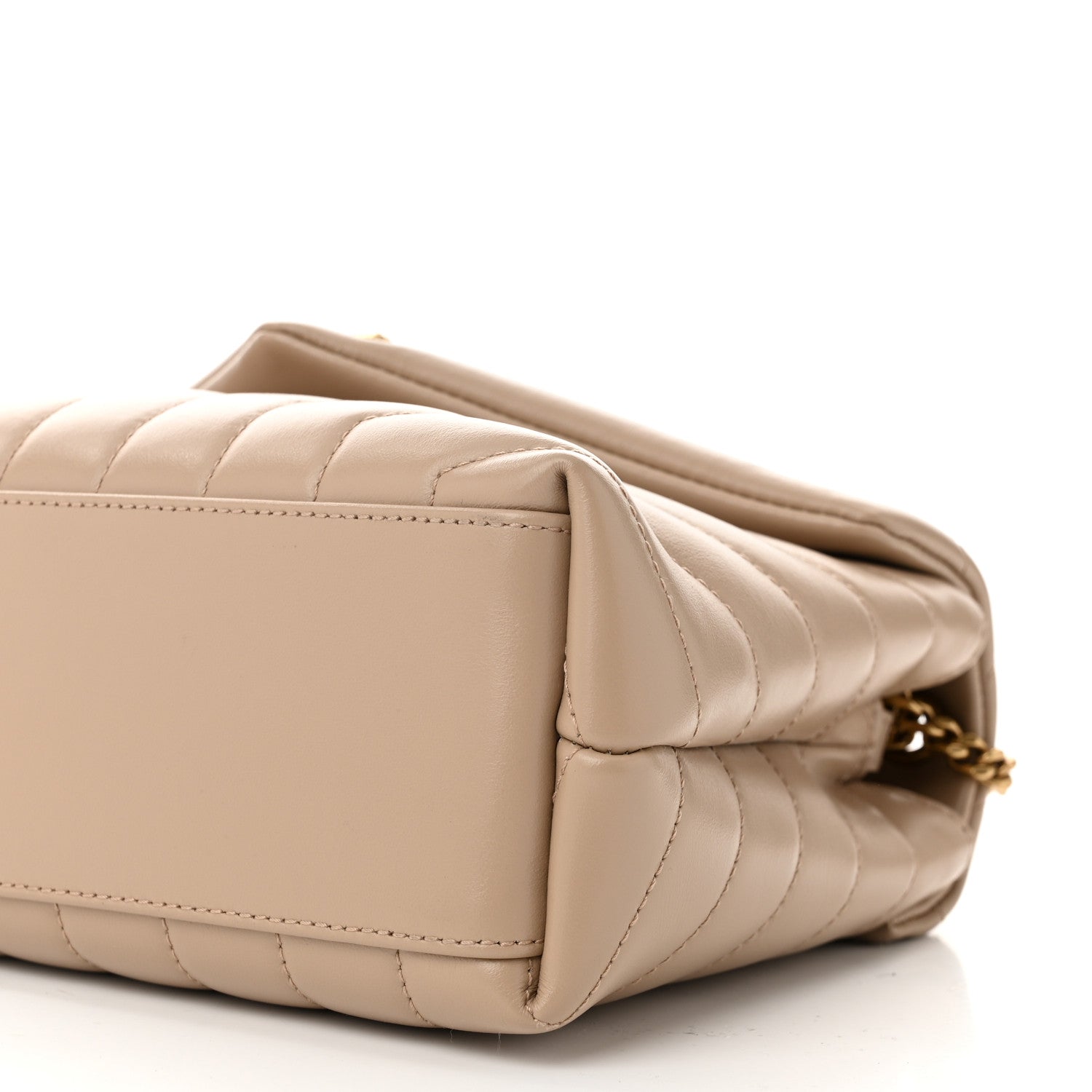 Saint Laurent Calfskin Y Quilted Monogram Small Loulou Chain Satchel Dark Beige 10 of 10