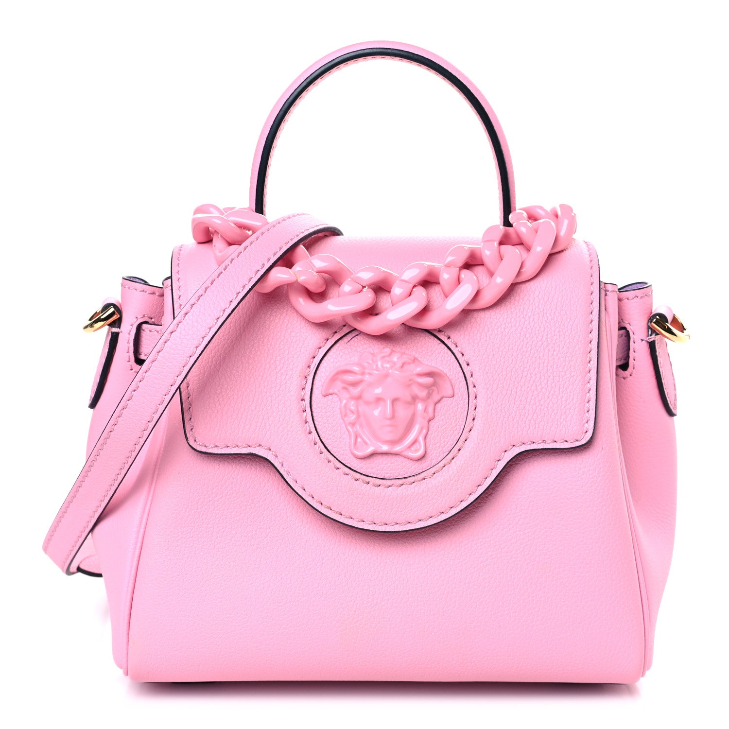 Versace Grained Calfskin Small La Medusa Top Handle Bag Pink 1 of 9