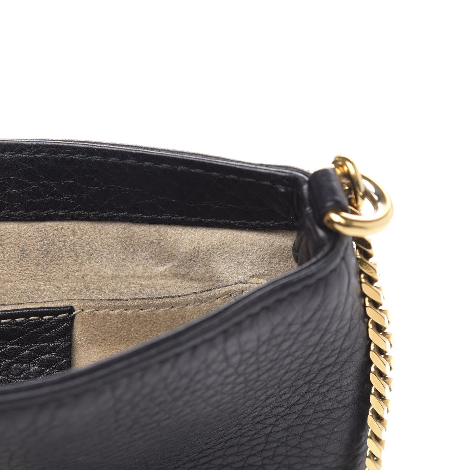 Gucci Pebbled Calfskin Small 1973 Chain Shoulder Bag Black 11 of 12