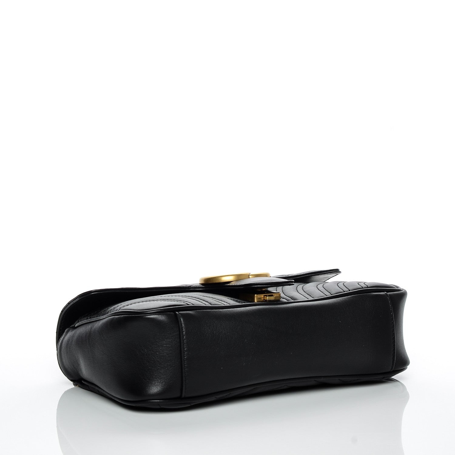 Gucci Calfskin Matelasse Small GG Marmont Shoulder Bag Black 4 of 6