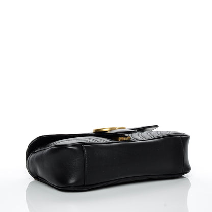 Gucci Calfskin Matelasse Small GG Marmont Shoulder Bag Black 4 of 6