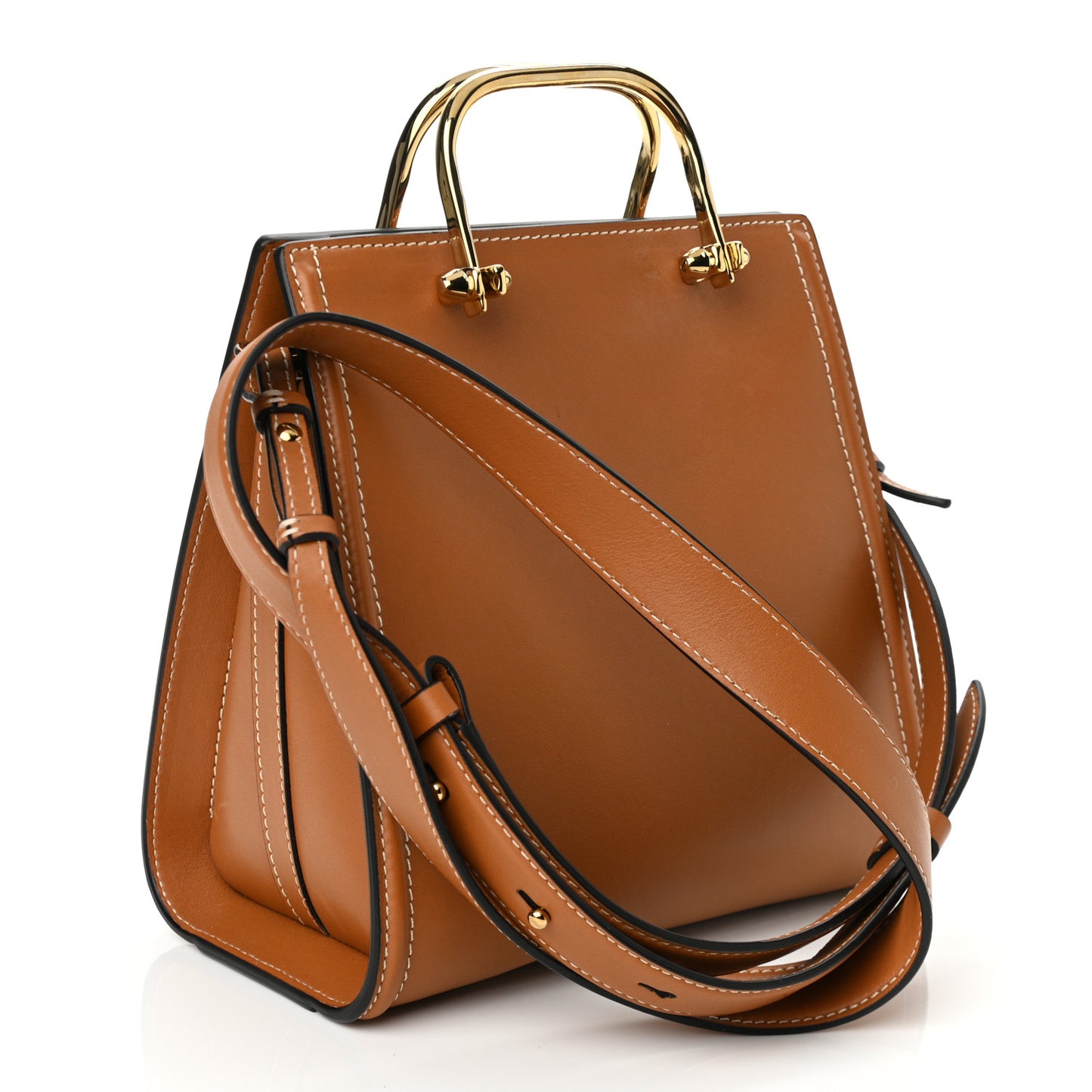 Calfskin The Short Story Shoulder Bag Tan