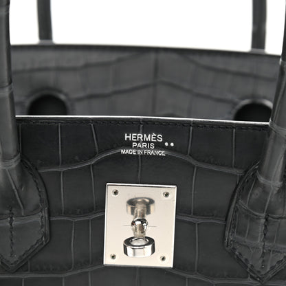 Hermes Matte Niloticus Crocodile Birkin 30 Plomb 6 of 11
