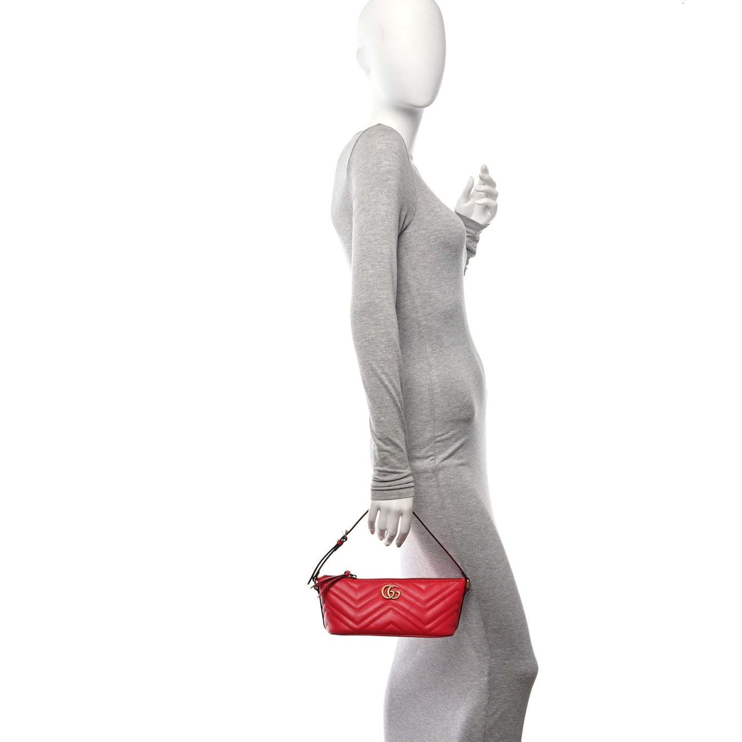 Calfskin Matelasse Chevron GG Marmont Sling Shoulder Bag Rosso