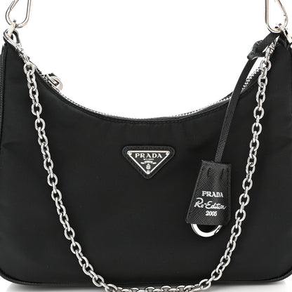 Prada Nylon Re-Edition 2005 Shoulder Bag Black 9 of 11