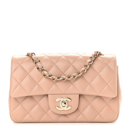 Chanel Lambskin Quilted Mini Rectangular Flap Beige 1 of 9