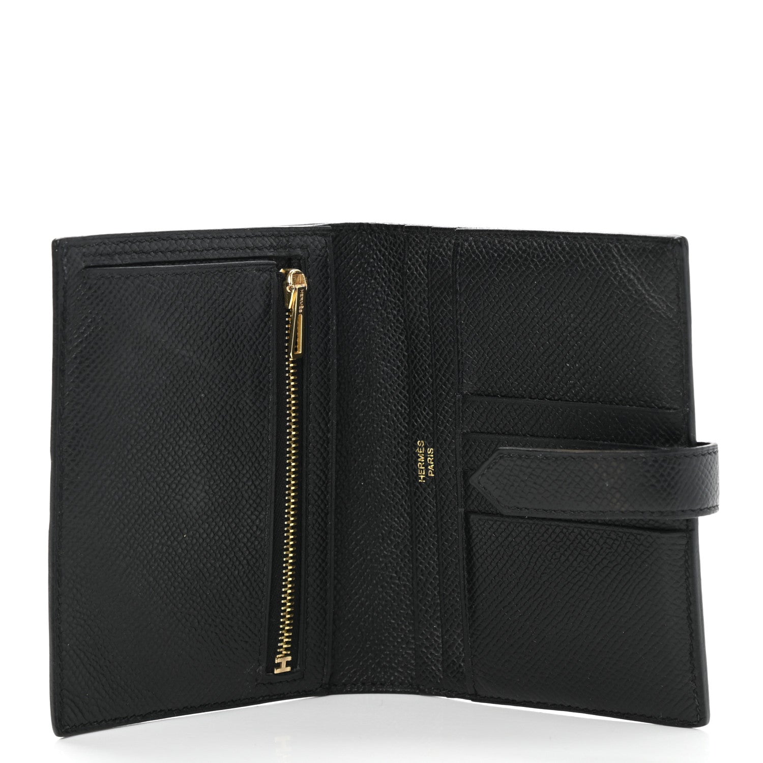 Hermes Epsom Bearn Compact Wallet Black 5 of 8