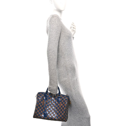 Louis Vuitton Damier Paillettes Speedy 30 Blue 2 of 9