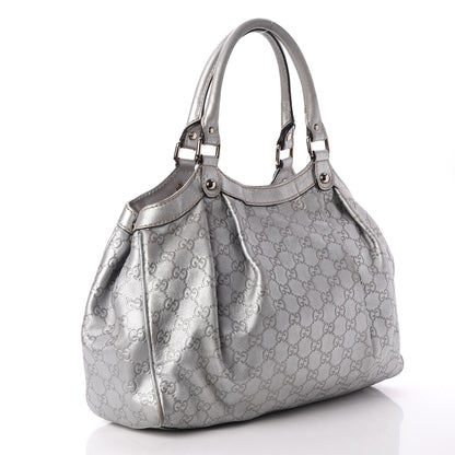 Gucci Guccissima Medium Sukey Tote Silver 3 of 7