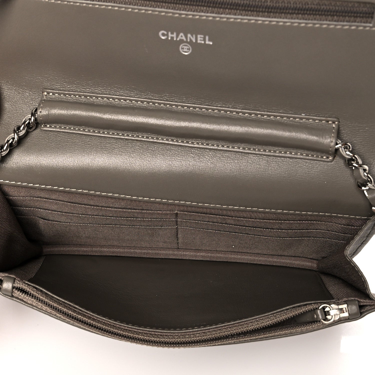 Chanel Patent Quilted Wallet On Chain WOC Brown 5 of 9