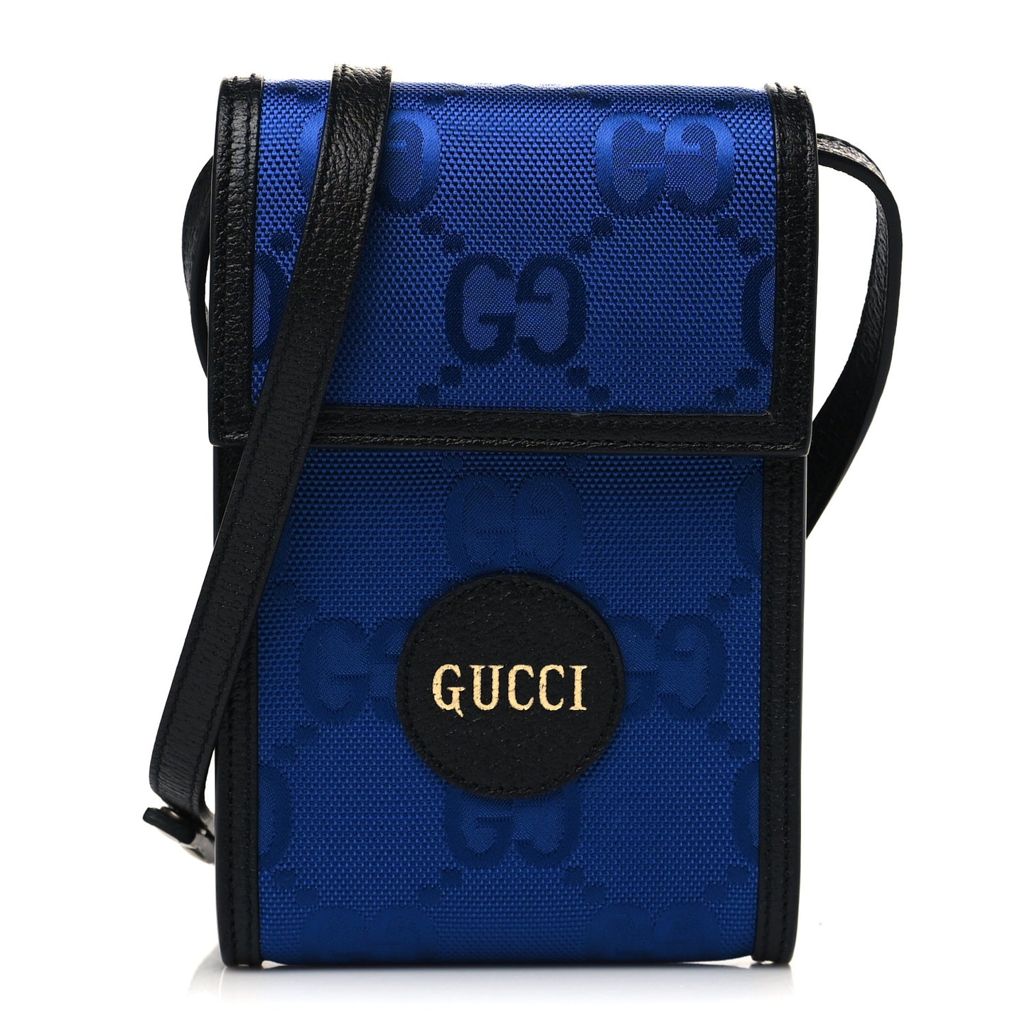 Econyl Nylon Monogram Off The Grid Crossbody Bag Guilted Blue Black