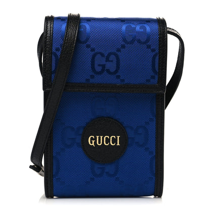 Gucci Econyl Nylon Monogram Off The Grid Crossbody Bag Guilted Blue Black 1 of 5