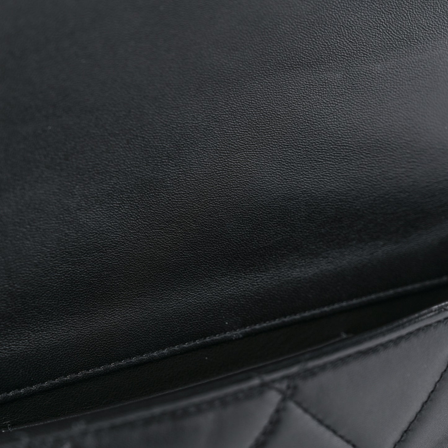 Lambskin Quilted Small Chain Rows Flap Black