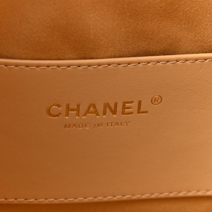 Chanel Braided Raffia Calfskin Quilted Small Chanel 25 Handbag Beige Black 6 of 10